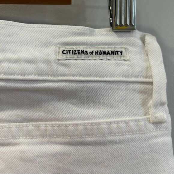 Citizens of Humanity Rocket Crop White Denim Distressed Skinny Jeans - Picture 11 of 14